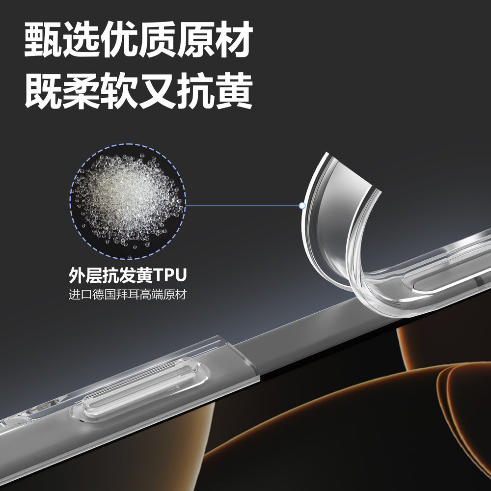 Suitable for iphone17pm transparent magsafe strong magnetic phone case apple non-yellowing acrylic mobile phone case