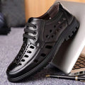 New arrival business hole cool leather shoes men's casual wedding groom british sandals summer breathable youth pointed toe men's shoes