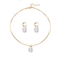 Pearl necklace and earring set wholesale - european and american cross-border jewelry - alloy, light luxury, niche, high-end, autumn/winter sweater necklace