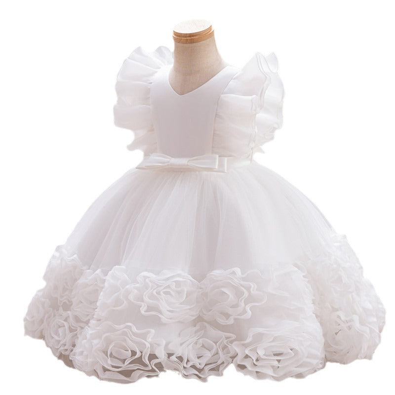 kids dress princess skirt western style girl mesh tutu skirt piano performance dress baby girl dress summer