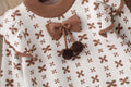 Girls' knitted sweater two-piece set -  autumn/winter new collection - bowknot detail, crew neck cardigan & knit sweater set for little girls