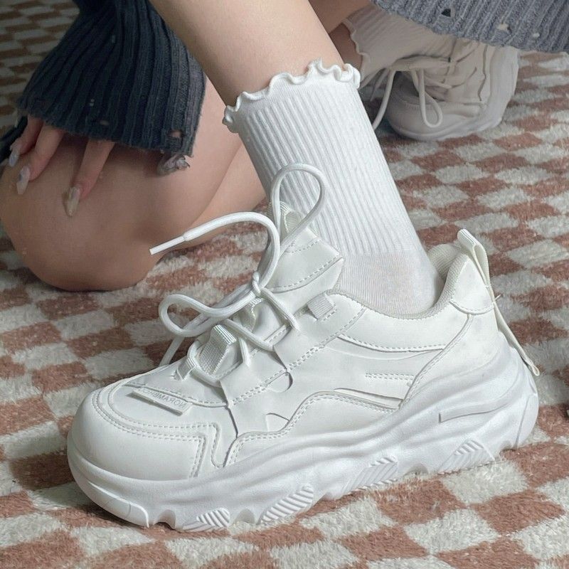 Best sellingthick soledad shoes women's spring & fall hong kong style ins trend retro 2026 new arrivaleasiest for match height increasing casual sports shoes