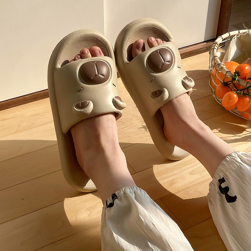 Kapibara slippers women's summer 2025 new couple home wear non-slip middle-aged and older children's cool slippers men