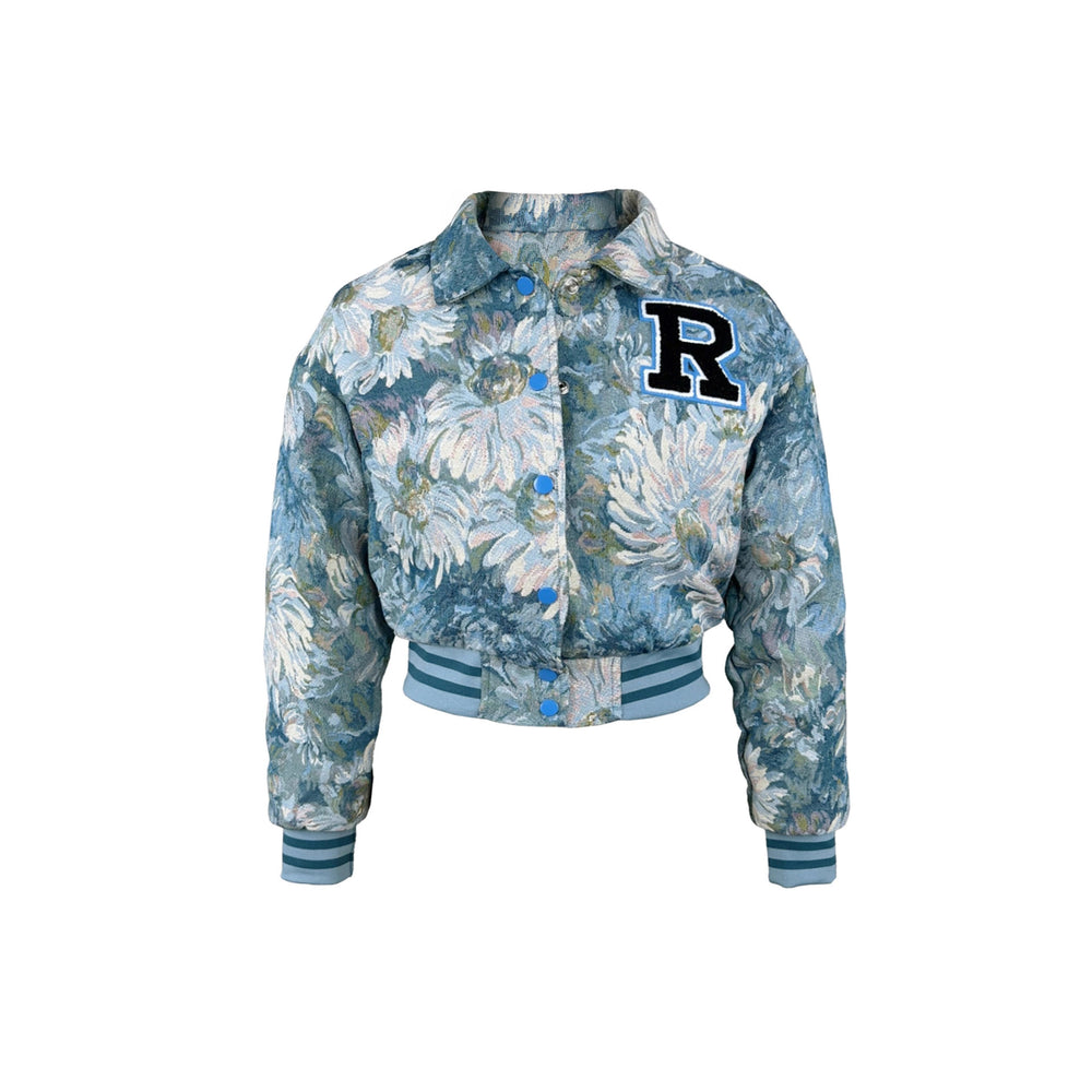 Women's retro print baseball jacket - new autumn/winter collection, loose fit, cropped outerwear, hot-selling cross-border export style