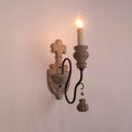 American retro wall lamp - cordless charging, solid wood, french style for living room, bedroom, bedside, hallway, stairway, candle wall sconce