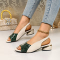 2026 summer new arrival: plus size women's chunky heel peep-toe ankle strap fashion sandals - export quality, color block design