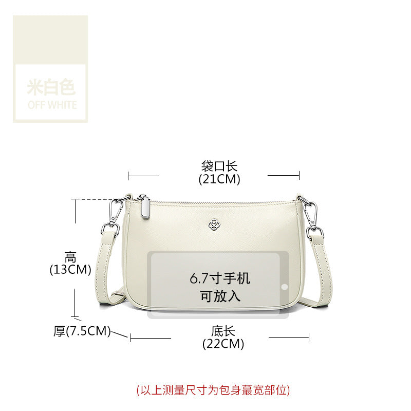 Genuine leather shoulder bag 2025 new simple and versatile small square bag large capacity underarm oil wax cowhide messenger bag small