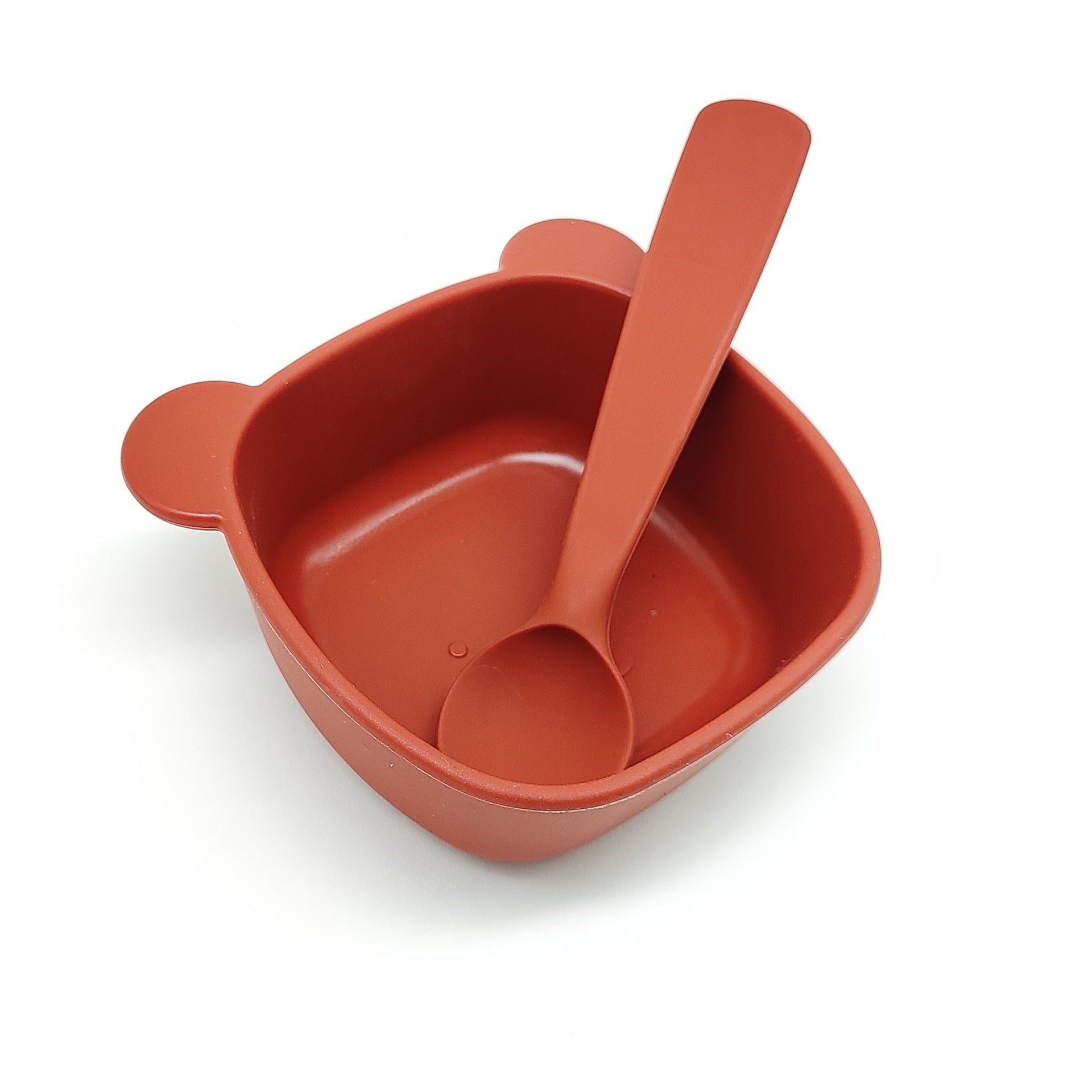 Cross-border food-grade silicone cartoon bowl ins bear silicone tableware, anti-scalding and non-slip silicone bowl tableware set