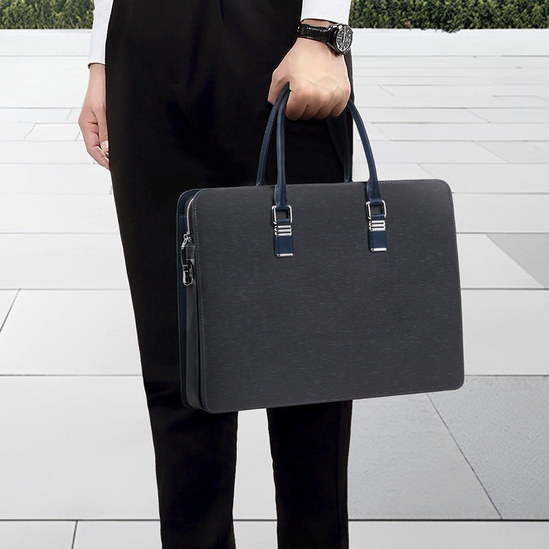 New handbag men's leather anti-theft combination lock men's computer briefcase multi-functional cowhide business men's bag