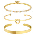 European and american cross-border fashion minimalist stainless steel heart knot bangle geometric claw chain tennis chain women's bracelet