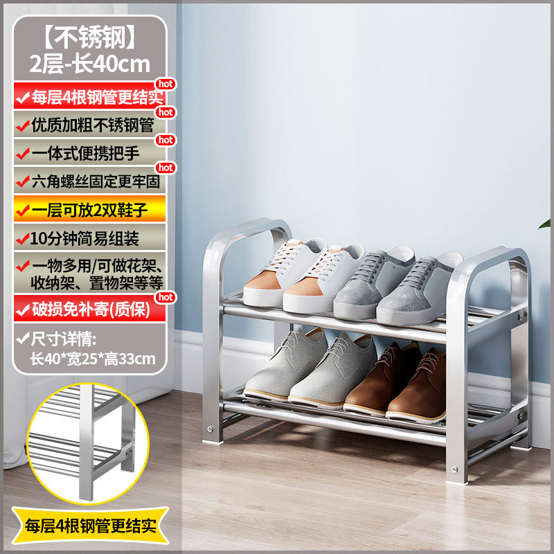 【factory direct】multi-tier stainless steel entryway shoe rack - perfect for dorms, apartments, and rental properties