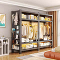 For homeshelves wardrobe bedroom simple assembly coat rack open floor standing hole board angle steel clothes rack storage rack