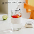 Amazon cross-border coke cup with straw, bamboo lid, juice cold drink cup, ins style glass water cup, personalized