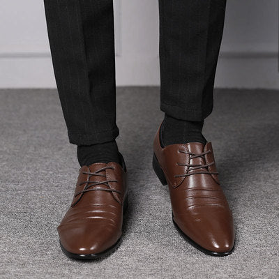 Multiple styles of leather shoes for men: casual, plus size, business formal, pointed toe lace-up wedding shoes - dropshipping available