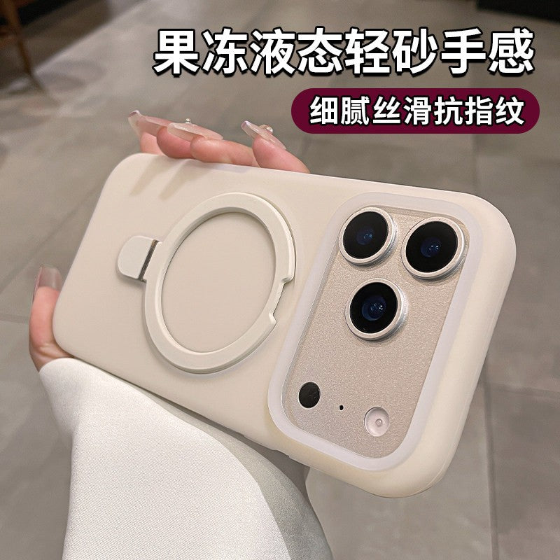 New iphone 17 pro max jelly skin magnetic stand phone case, compatible with apple 16, full coverage protective cover