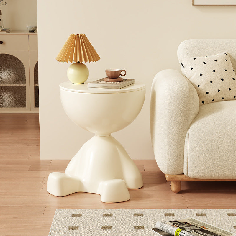 Cream style new arrival popular living room small flat head coffee table creative simple plastic side table ins style bedroom corner table