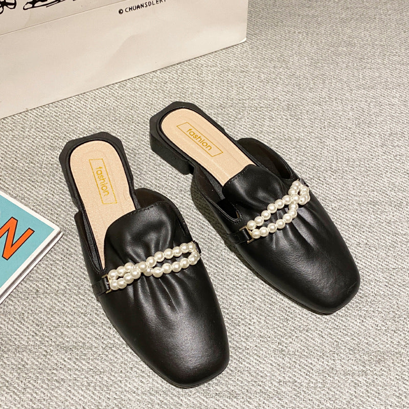 2025k-stylefashion half slippers for women summeroutwear baotoupopular lazy flatseasiest for match slip-on women's slippers summer