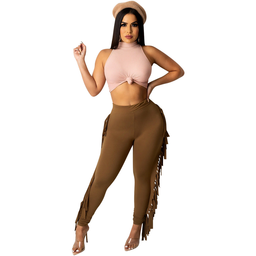 C5369 special offer: no returns or exchanges. please purchase with care. cross-border fashion casual sleeveless tank top and pants two-piece set