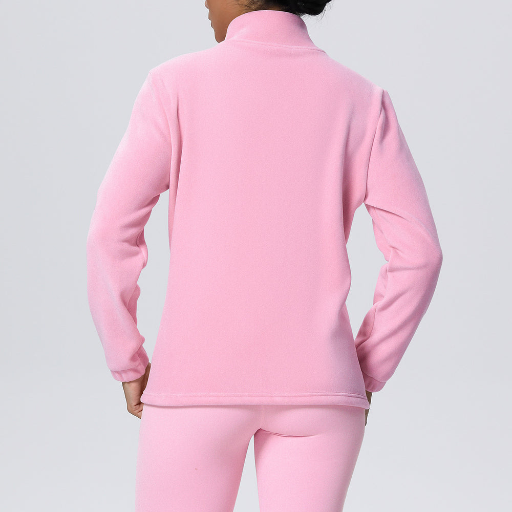 Fall and winternew arrival warm zipper sweatshirtoutwear outdoor casual running fitness fleece-linedheattech sports outwear women