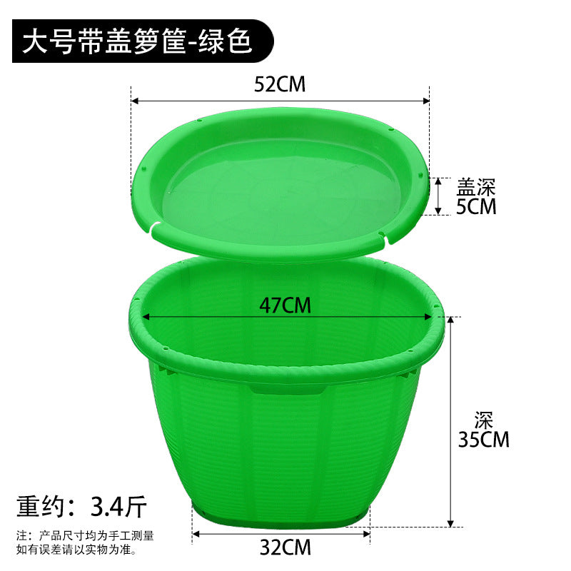 Plastic basket anti-bamboo weaving pick grain fruit agricultural rice corn basket thickened storage wedding basket