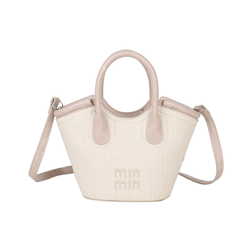 summernew arrival miu satchel tote bag women's 2025new arrival shoulder crossbody vegetable basket bucket