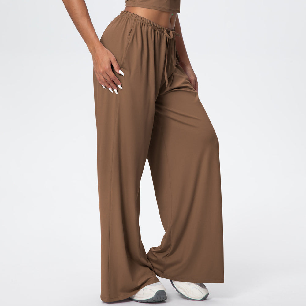 New arrival cross-border brushed pants drape drawstring pants loosecasual pants women's sports fitness elastic loose pants women