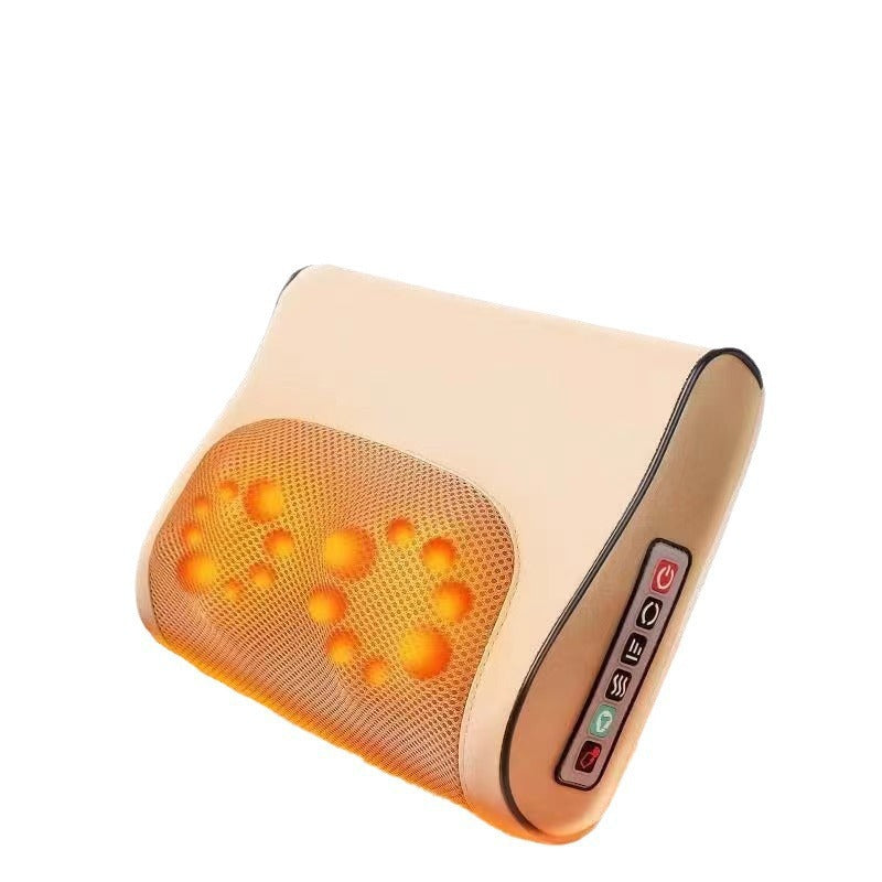 Cervical spine massage pillow lumbar shoulder neck massager cushion kneading hot compress massage pad for home neck full body massager