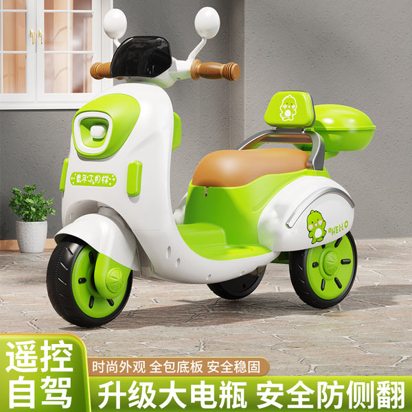 Children's electric motorcycle, magnolia tricycle, boys and girls riding toy car, electric car, remote control battery car