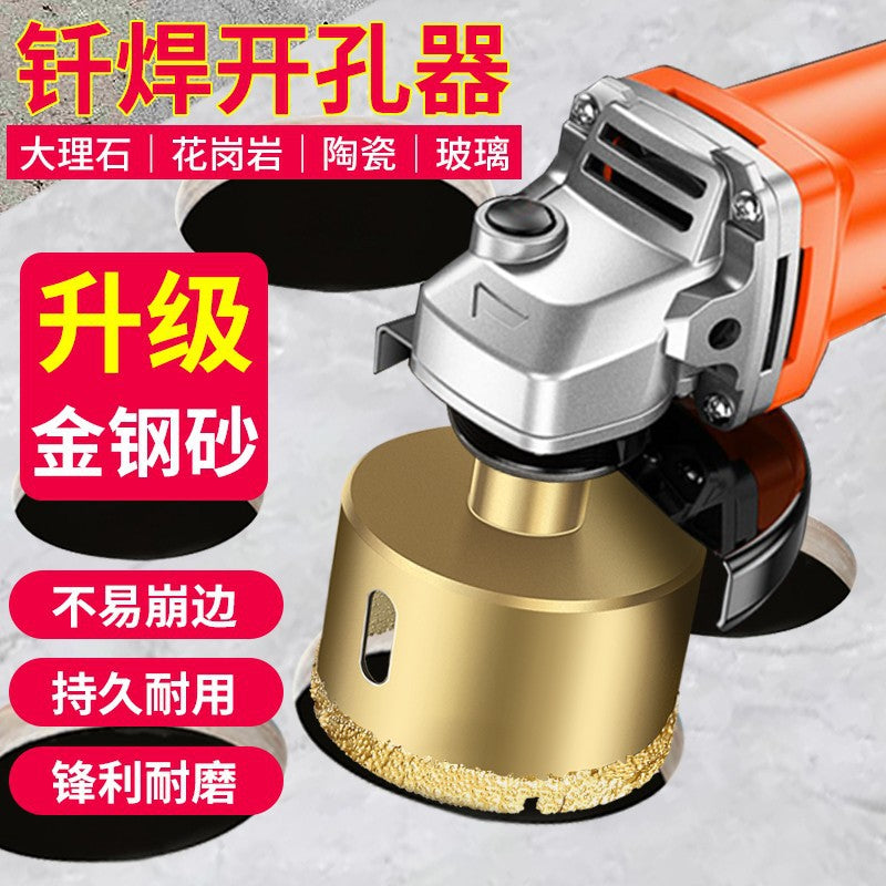 Brazing angle grinder hole opener marble stone glass ceramic tile drill bit pebble granite drilling drill