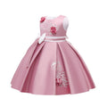 Export children's wear kids' formal dress princess dress girls' color block bow embroidered vest piano performance dress