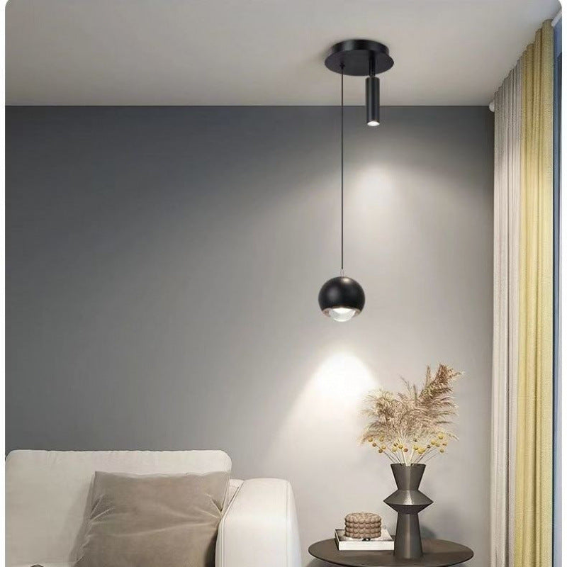 Bedside small chandelier cream wind lighting modern simple small spotlight long line minimalist atmosphere Nordic room bedroom light