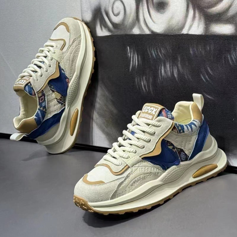 Men's spring 2026 new trendy versatile casual sports running shoes - hot selling fashion chunky platform color block dad shoes