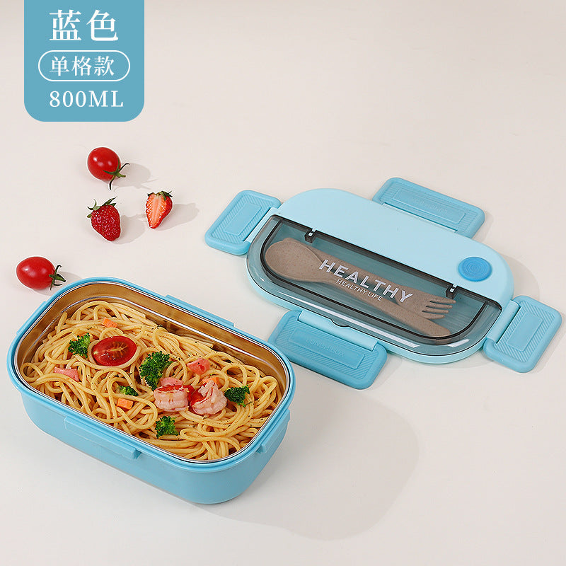 304 stainless steel lunch box can be heated in microwave oven, and office workers bring rice-tight bento boxes to seal the new lunch boxes.
