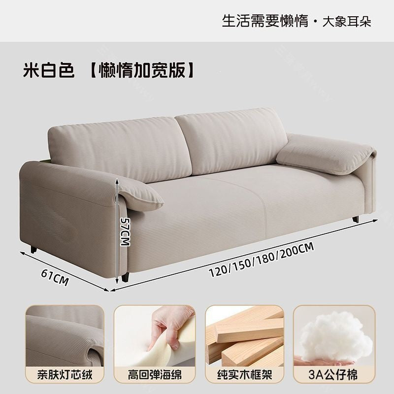 Sofa living room small apartment 2026 new arrival rental room double three-person rest area elephant ears lazy fabric sofa
