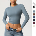 Ready-to-ship cross-border high-stretch quick-dry t-shirt yoga top pilates running workout fitness yoga long sleeve top