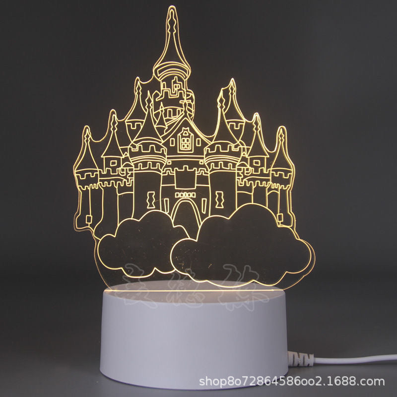 3d night light acrylic children's cartoon logo birthday gift table lamp led ambient light touch control eye protection