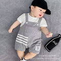 Summer short-sleeve romper for newborn baby boys - lightweight crawling suit for 0-6 months (perfect for first birthday celebrations)