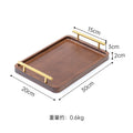 Accessible luxury retro nanzhu tea tray tray bamboo commercial rectangular tea tray pastry handle bbq serving plate