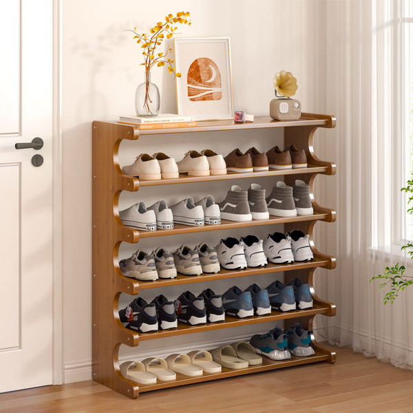Simple shoe rack household wooden door multi-storey dormitory home storage shelf rental room Nanzhu shoe cabinet
