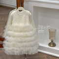 Girls' dress - spring  new korean style sweet tutu dress with lace top and underskirt