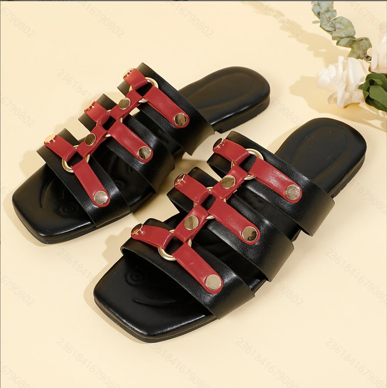 2025 new flat retro roman sandals and slippers - women's comfortable high-end flat heel slippers for wholesale