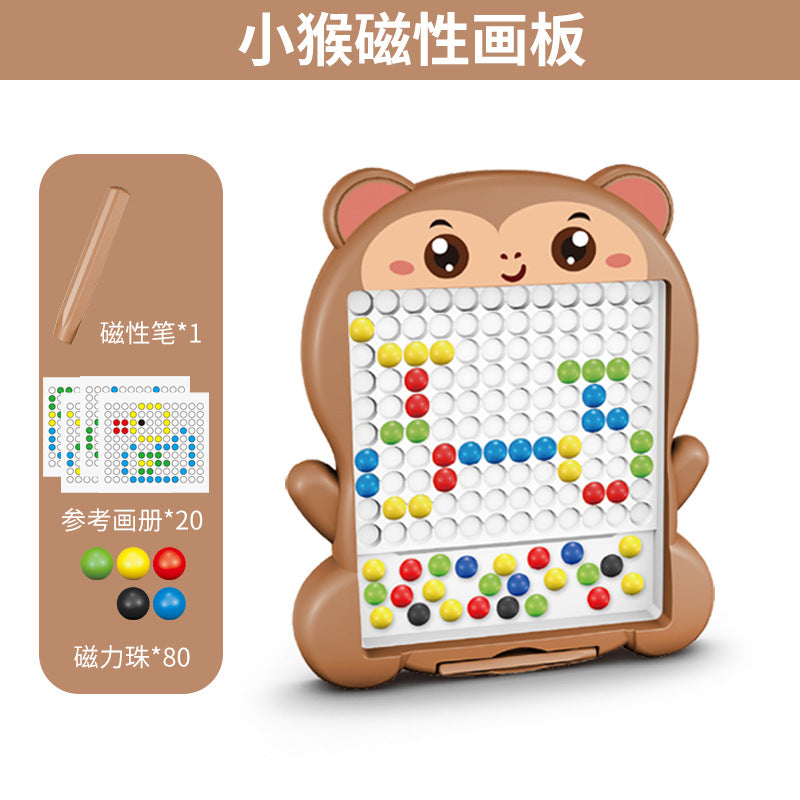 July new product children's magnetic brush drawing board puzzle magnetic ball magnetic bean puzzle magnetic drawing board 61 toy