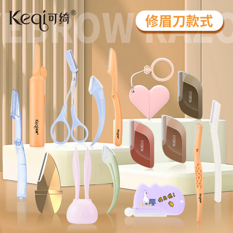 Keqi eyebrow razors come in a variety of styles, including eyebrow tweezers and eyebrow scissors. these beauty tools are made in guangzhou and feature both resin and stainless steel materials