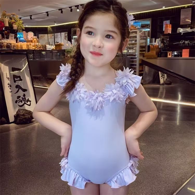 Baby girl swimsuit, one and a half years old, summer  new style, fashionable princess one-piece quick-drying swimsuit