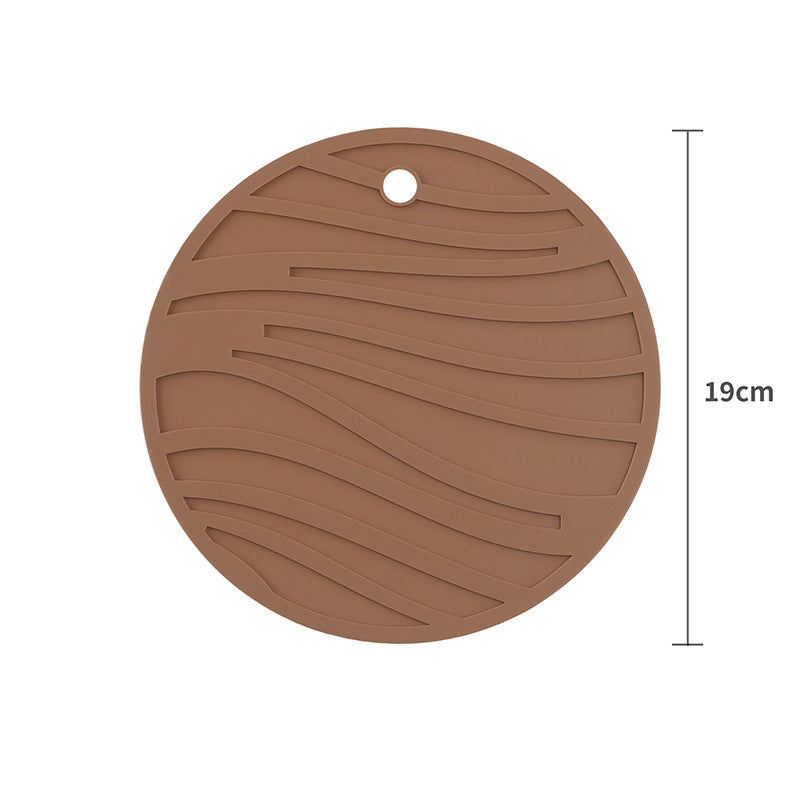 Cross-border supply of round silicone thermal insulation pads, printing custom household anti-scalding and non-slip pot pads, tableware, silicone thermal insulation pads