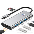Type-c docking station hub3.24k60hz one-click screen-off notebook 7-in-1 docking station with multiple interfaces