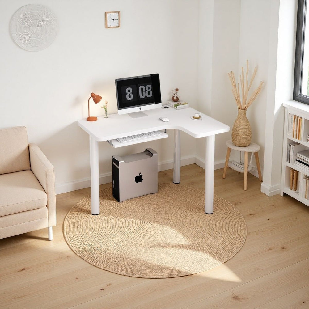 Bedroom corner desk - easy to place study table, corner office desktop computer desk, small home simple desk