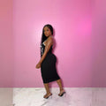 Amazon cross-border casual women's summer  new solid color sleeveless sexy camisole backless bodycon dress