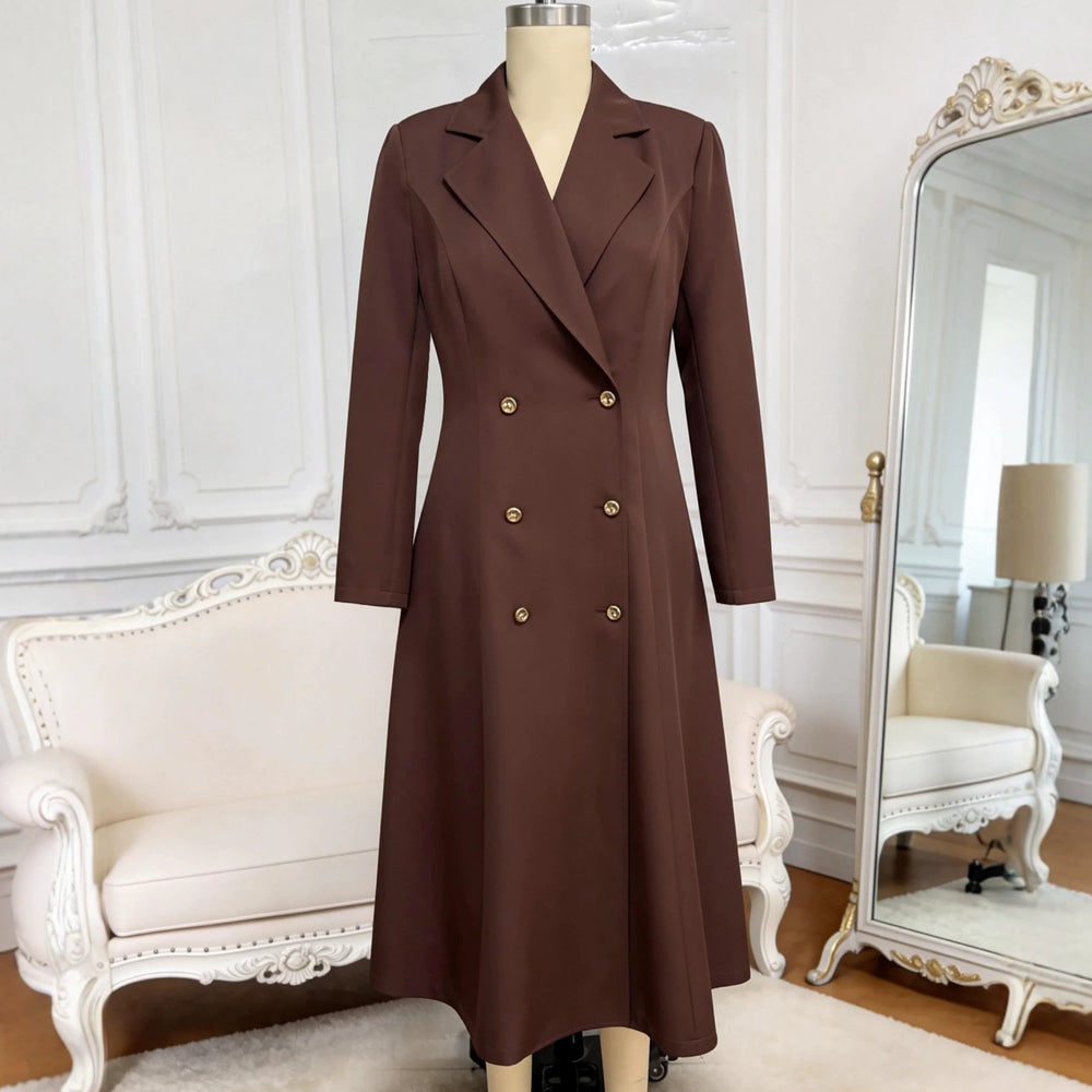New professional dress set: blazer collar double-breasted elegant commute dress two-piece suit set