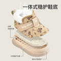 Toddler shoes for boys, autumn/winter baby cotton shoes, fleece-lined, soft sole, ages 0-1-3 years, thickened warm baby girl shoes